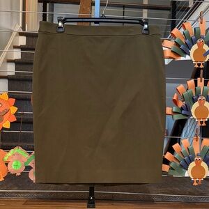 J Crew Olive Pencil Skirt